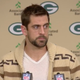 Green Bay Packers quarterback Aaron Rodgers abides during his Thursday post-game press conference. (Screenshot: Green Bay Packers)